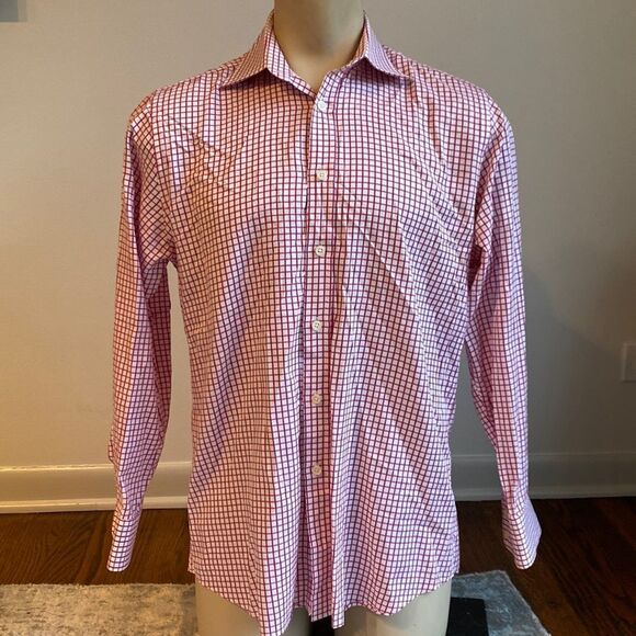 Charles Tyrwhitt Men’s 16/33” Slim Fit Checks Button Down Dress Shirt - Picture 1 of 6